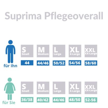 Suprima Pflegeoverall Größen 4688