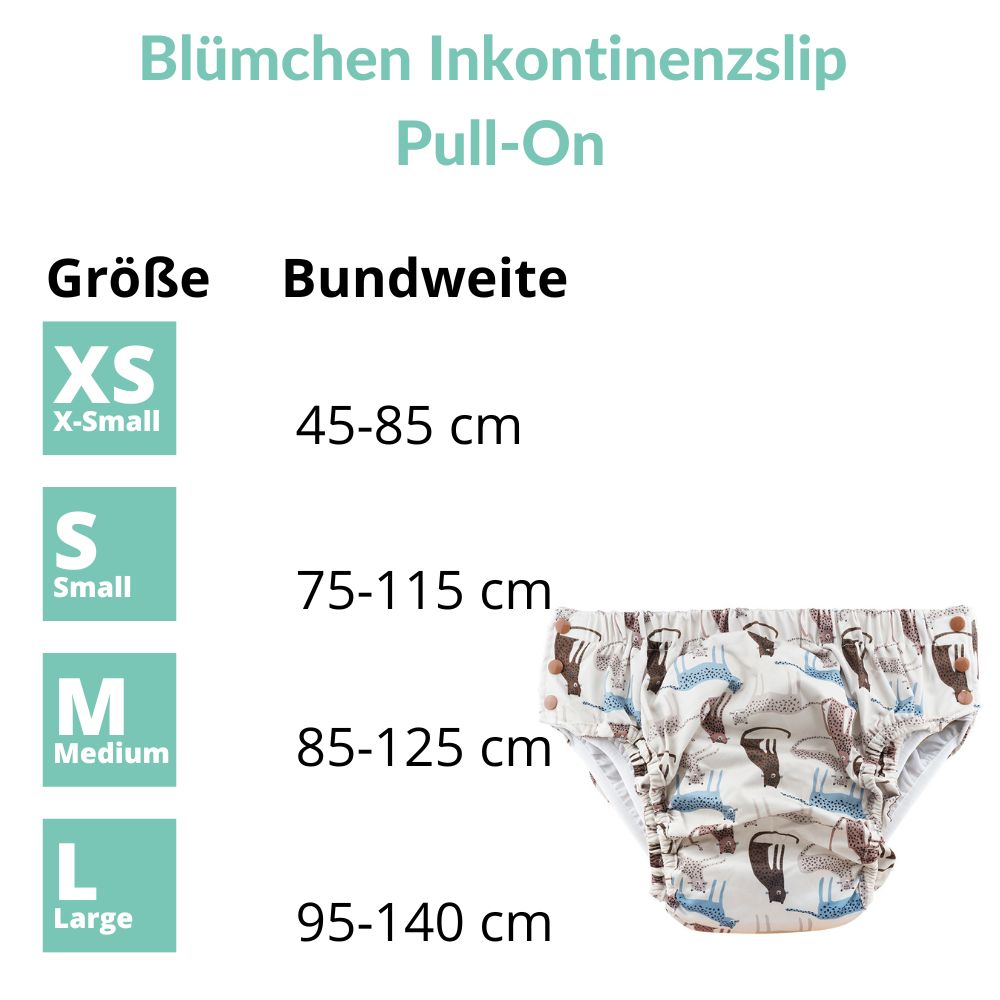 Blümchen Inkontinenzslip Pull-On Größen Gepard