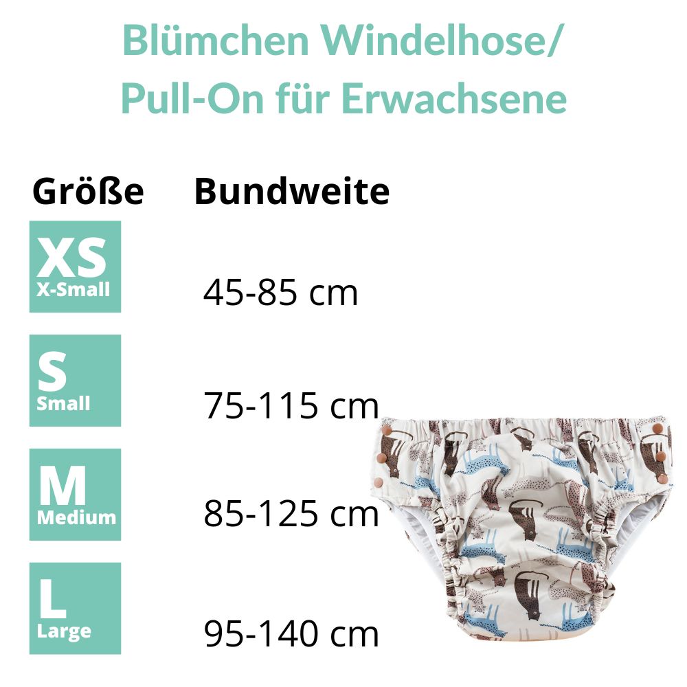 Blümchen Windelhose Pull-On für Erwachsene gepard